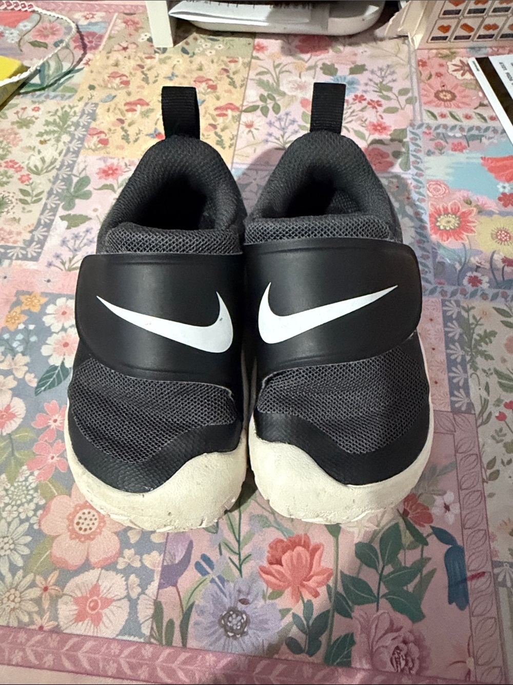 Nike Black Slip-On Toddlers' Sneakers with White Swoosh